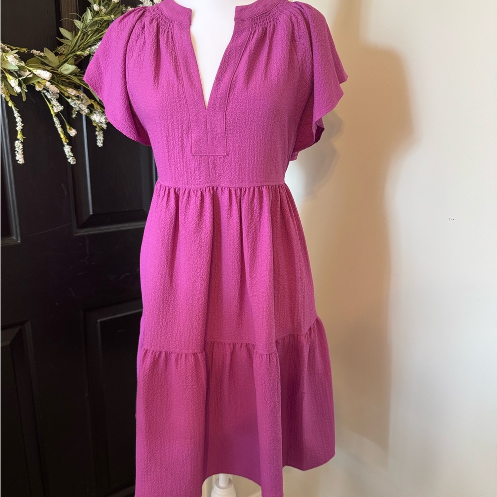 Elegant Calvin Klein Pink Dress with Pockets